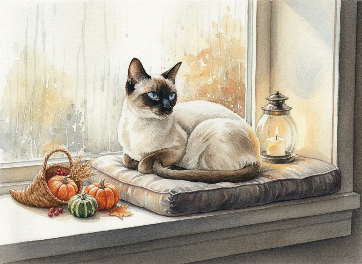 Siamese watercolor calendar month 11